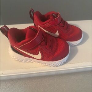 Nike Kids Red and White Sneakers size 4c